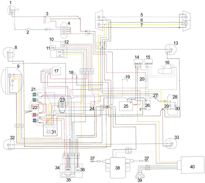 Схема электропроводки мотоцикла урал 12 вольт