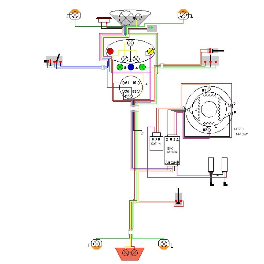 Реле поворотов Ява 12 вольт схема