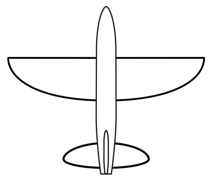 Самолет трафарет