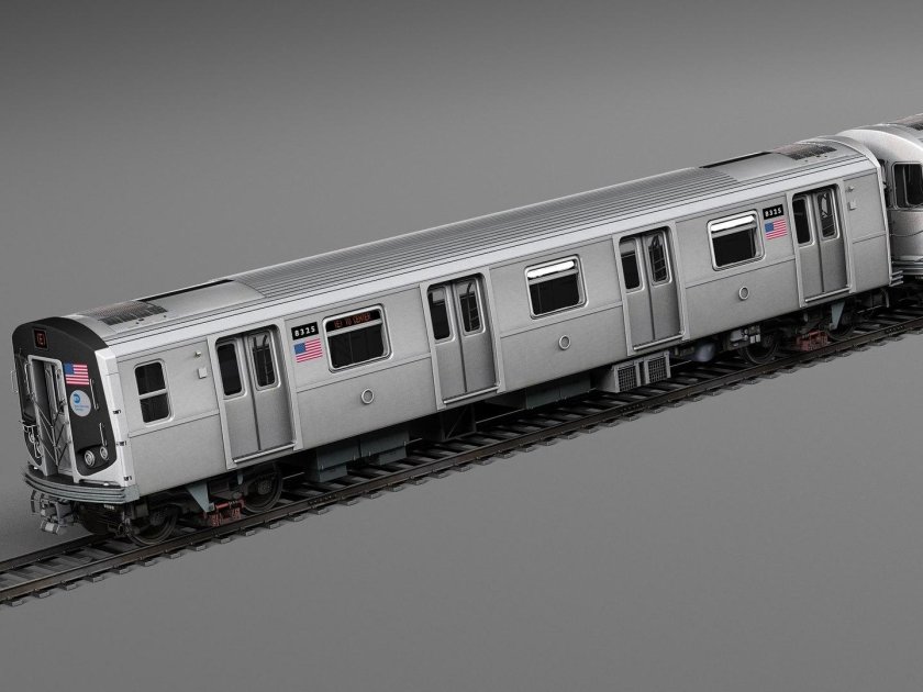 Вагон метро Нью-Йорка сбоку