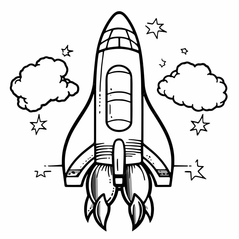 Раскраска космическая ракета