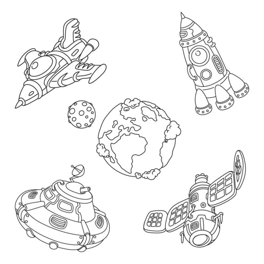 Раскраска. В космосе