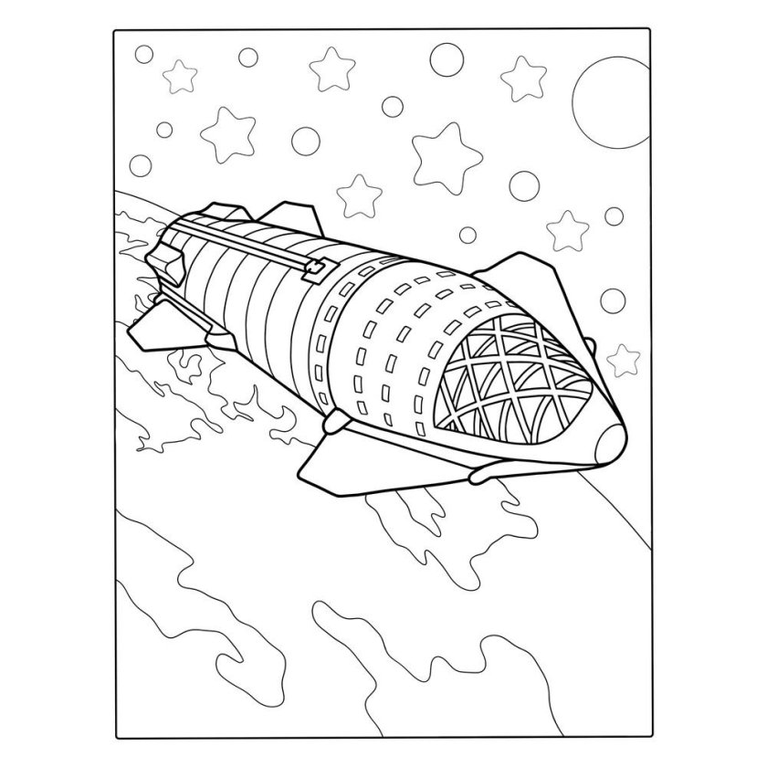 Ракета раскраска