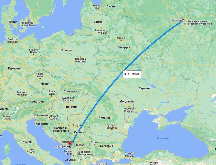 От Москвы до Черногории