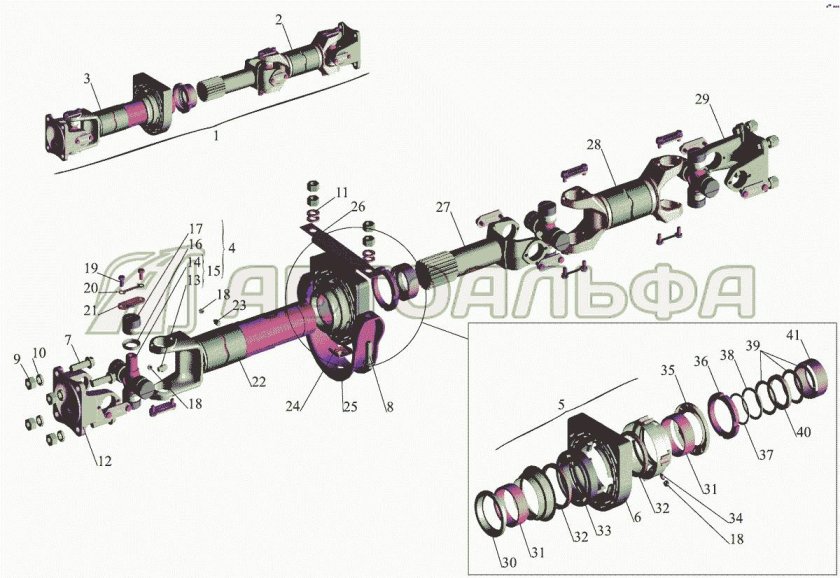 Карданный вал МАЗ Зубренок