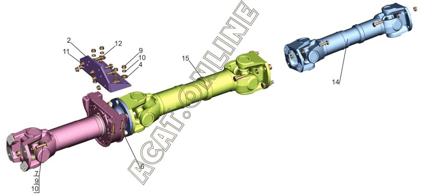 Карданный вал переднего моста маз 642508