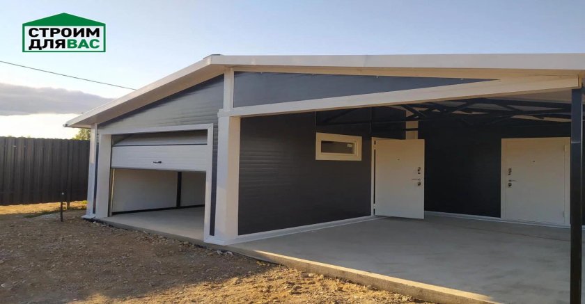 Гараж из сэндвич панелей на 2 машины
