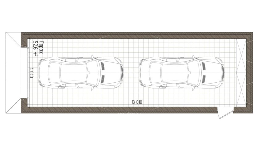 Размер гаража под 2 машины с одними воротами