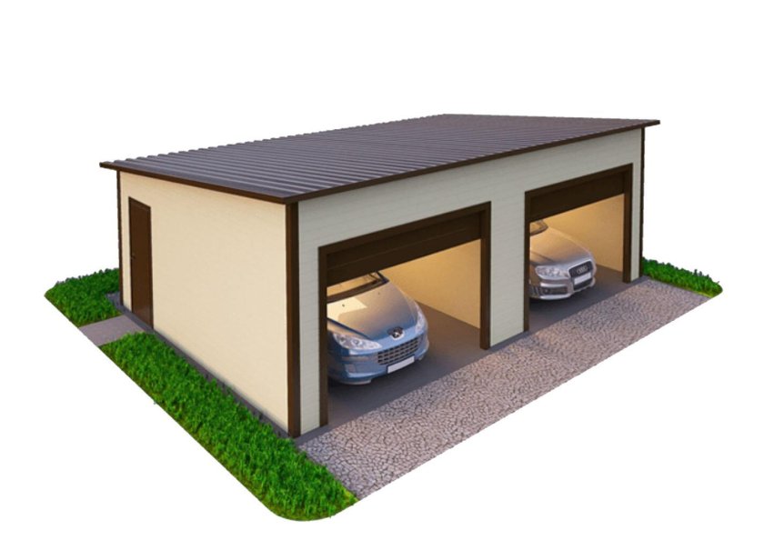 Гараж сэндвич односкатный 10x8