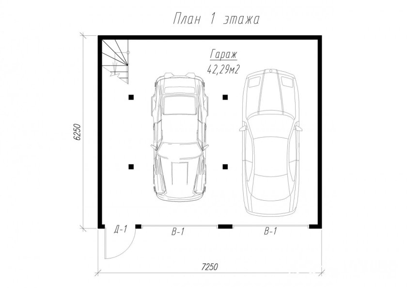Гараж 5на7 две машины