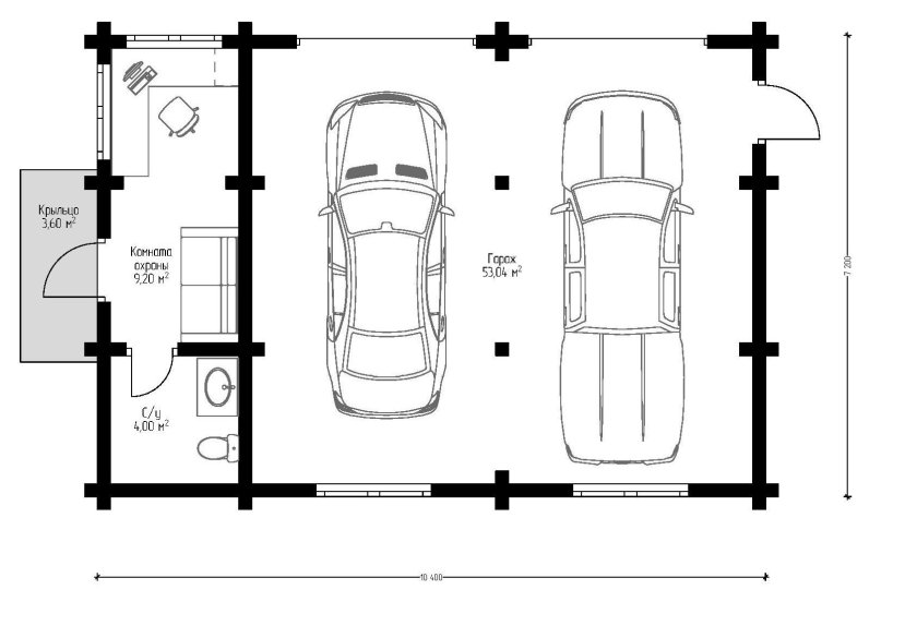 Габариты гаража на 2 автомобиля