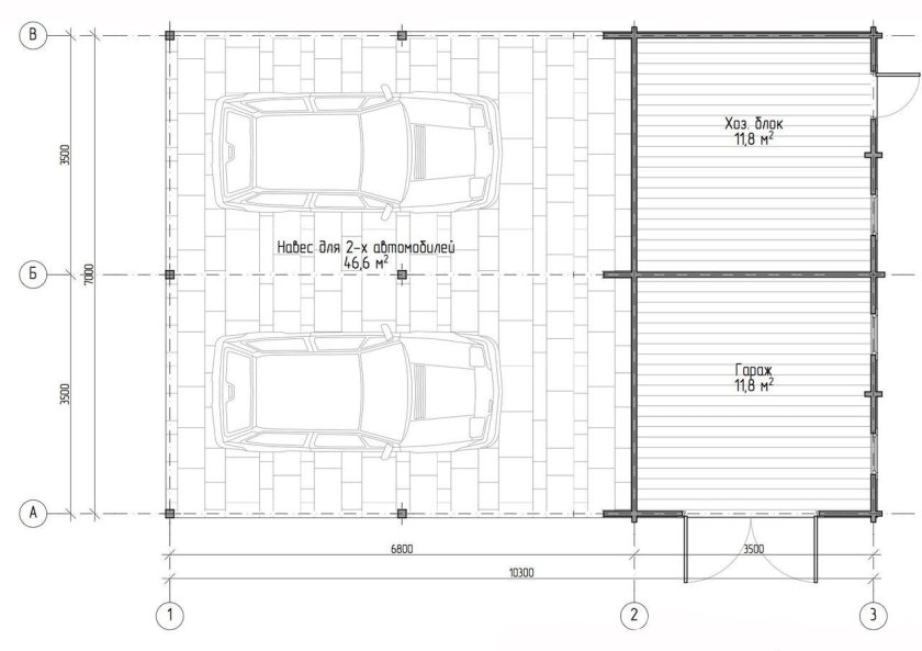 Чертеж кирпичного гаража 4х6