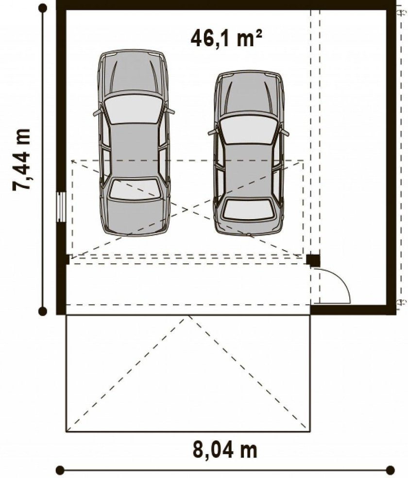 Ширина ворот для въезда в гараж на 2 машины