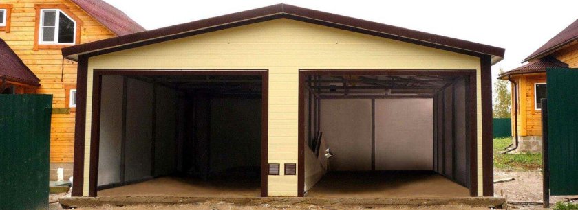 Гараж из сэндвич панелей RAL 7024