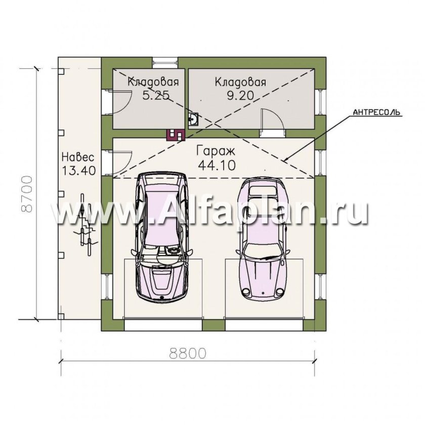 Параметры гаража на 2 машины