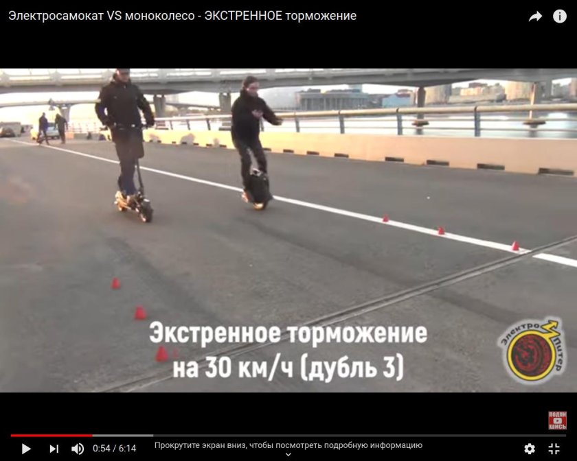 Торможение на самокате