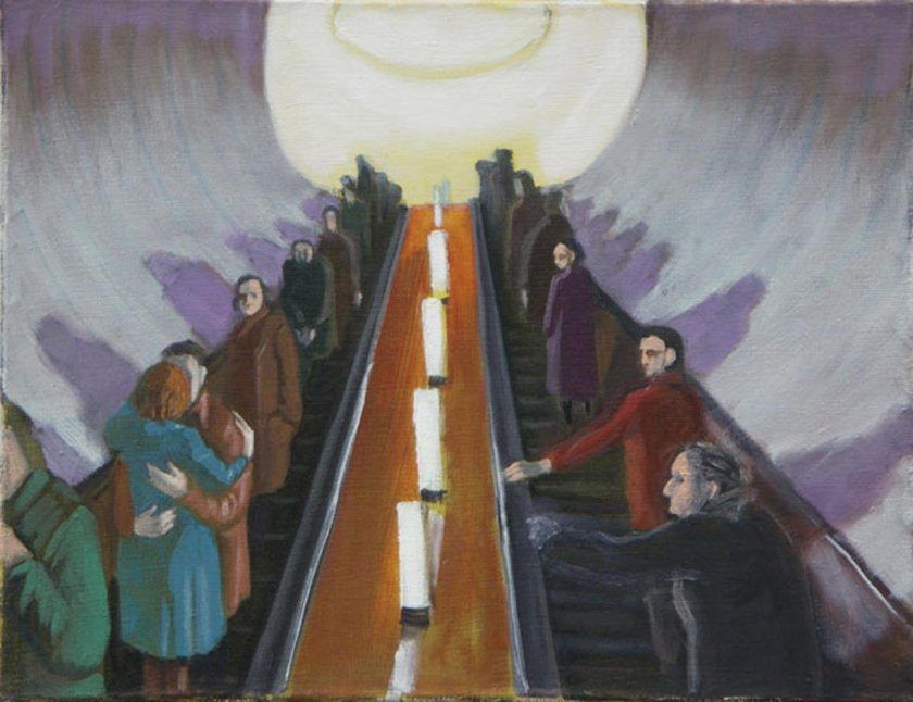 В метро". Картина Дмитрия Жилинского