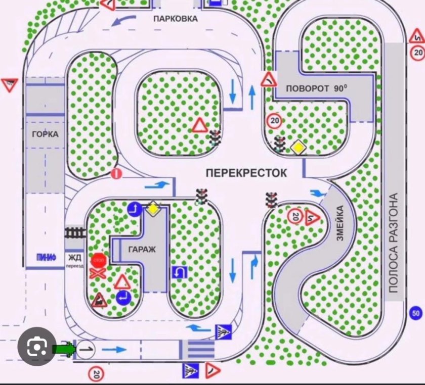 План-схема автодрома для автошколы