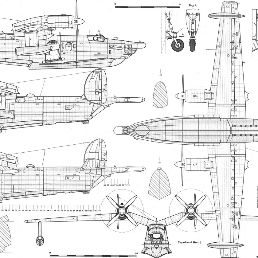 Самолёт амфибия бе-12 чертежи