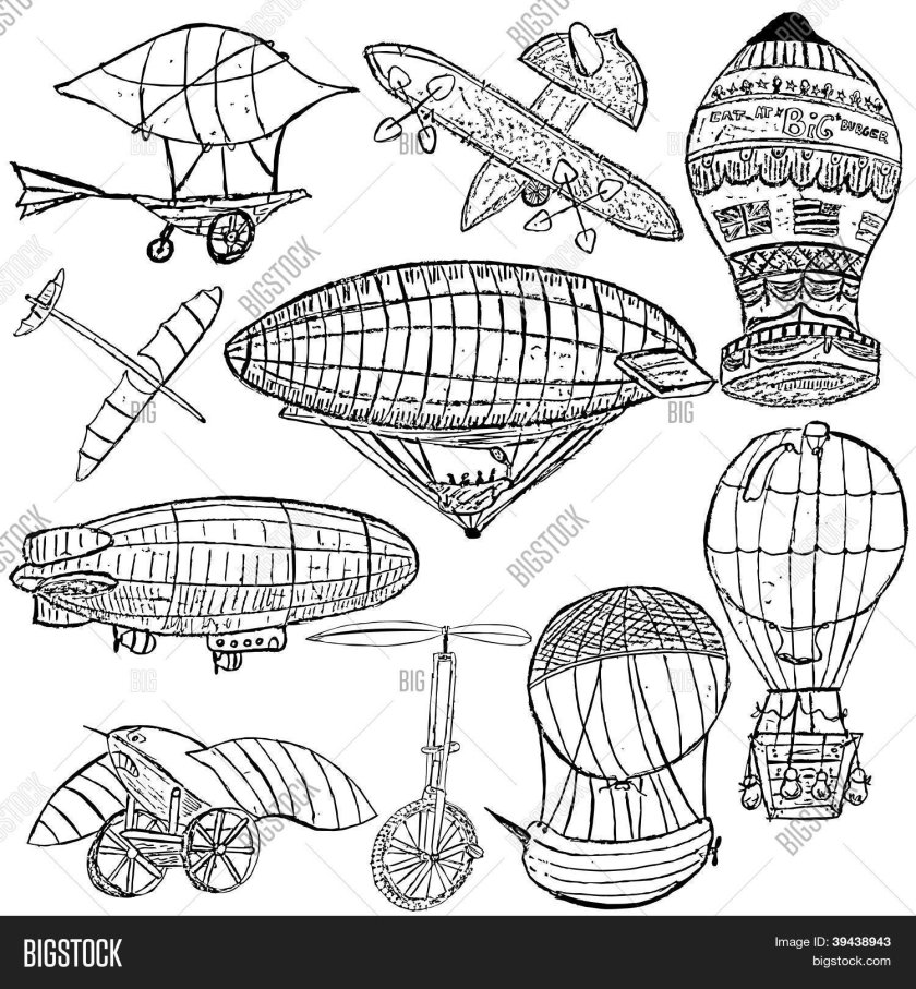 Дирижабль раскраска