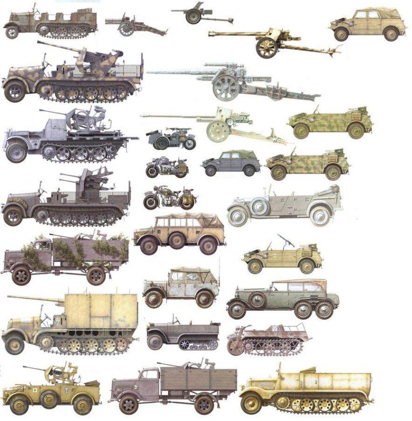 Немецкая техника второй мировой войны вид сбоку