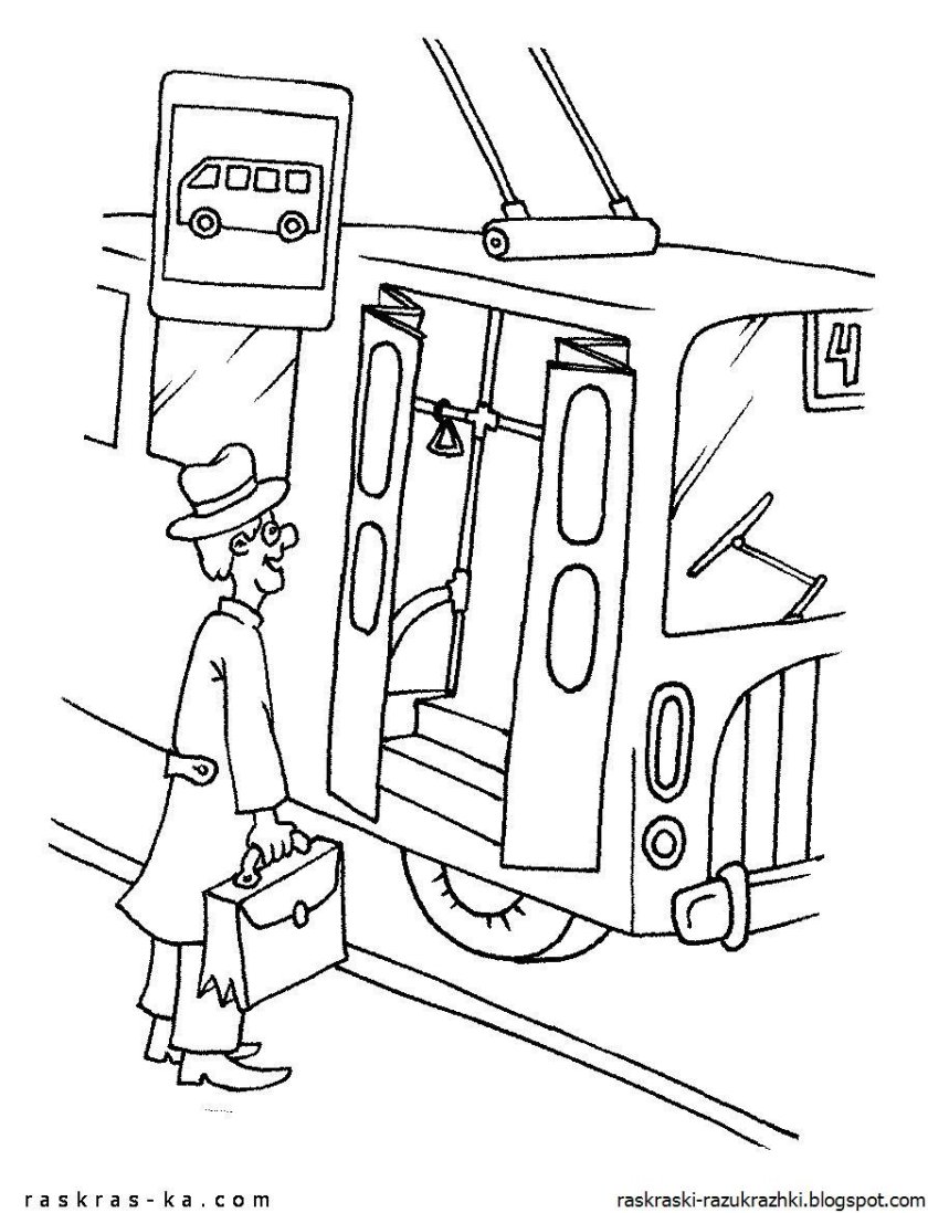 Раскраска троллейбус