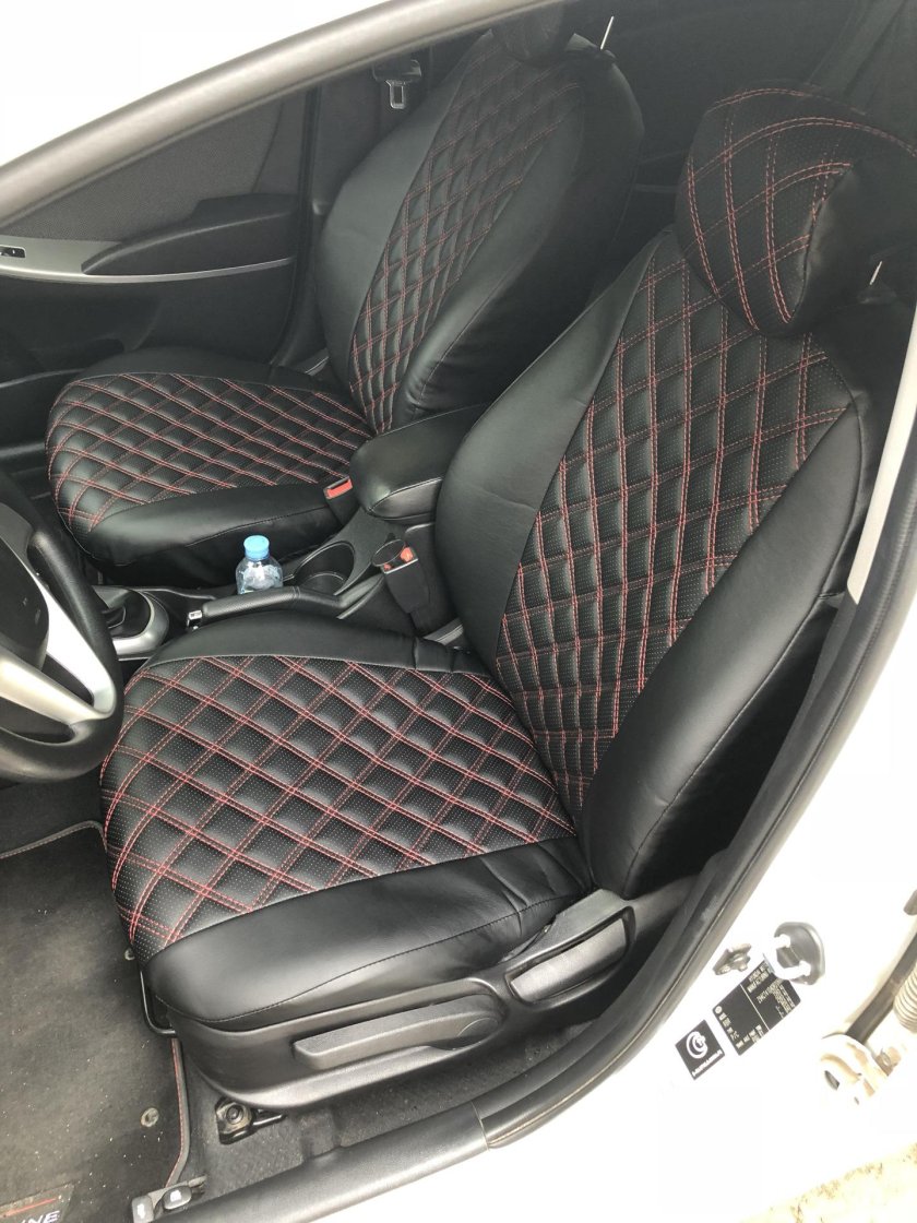 Чехлы экокожа Хендай Солярис 2013