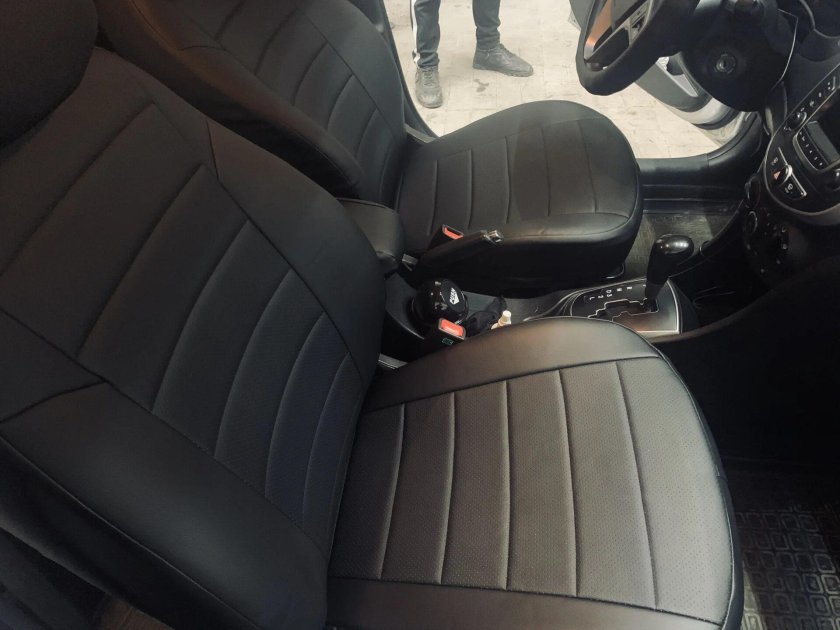 Чехлы экокожа Хендай Солярис