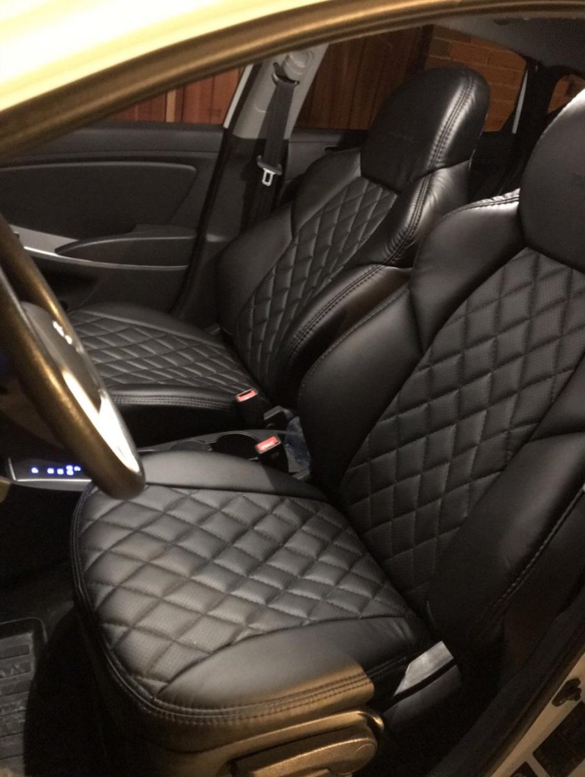 Авточехлы рекаро экокожа ромб