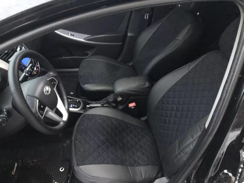 Чехлы алькантара Хендай Солярис