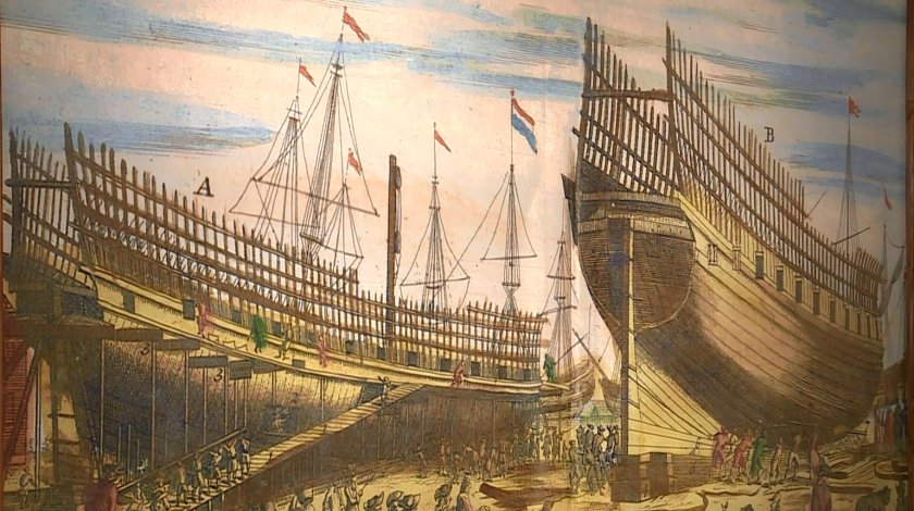 Адмиралтейская верфь в Санкт-Петербурге при Петре 1