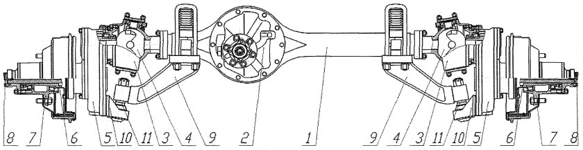 Передний управляемый мост НЕФАЗ схема