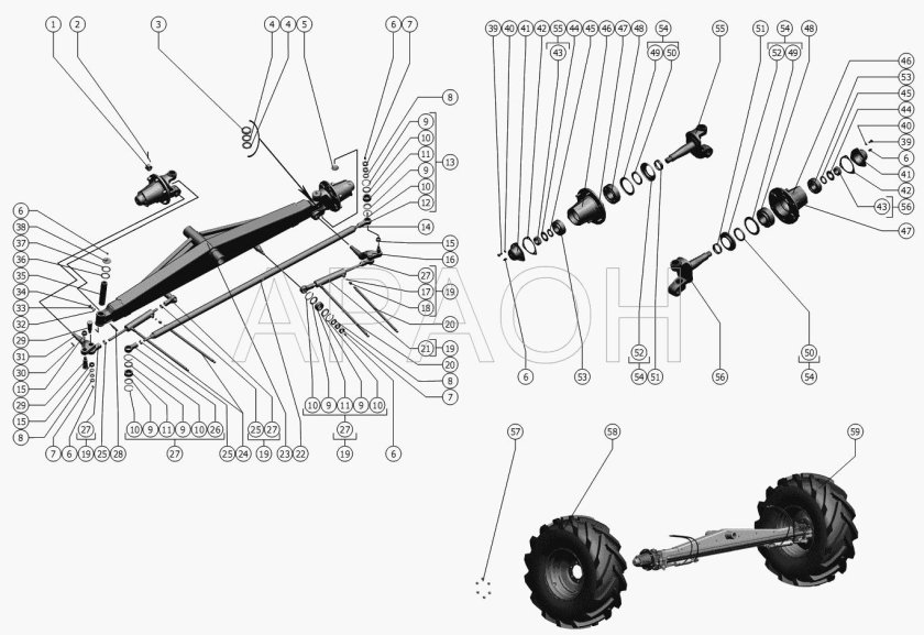 Балка заднего моста Акрос 595