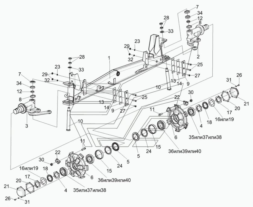 Мост управляемых колес Акрос 530