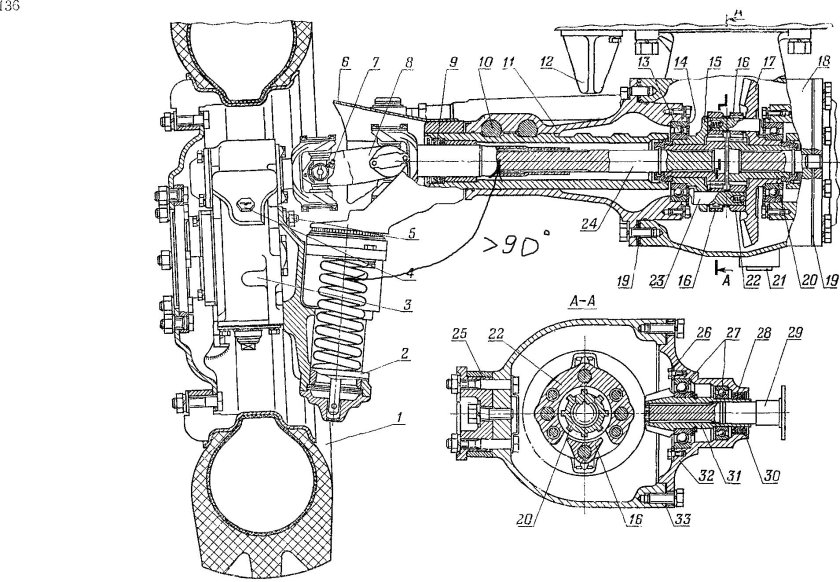 Передний мост трактора т 40 схема