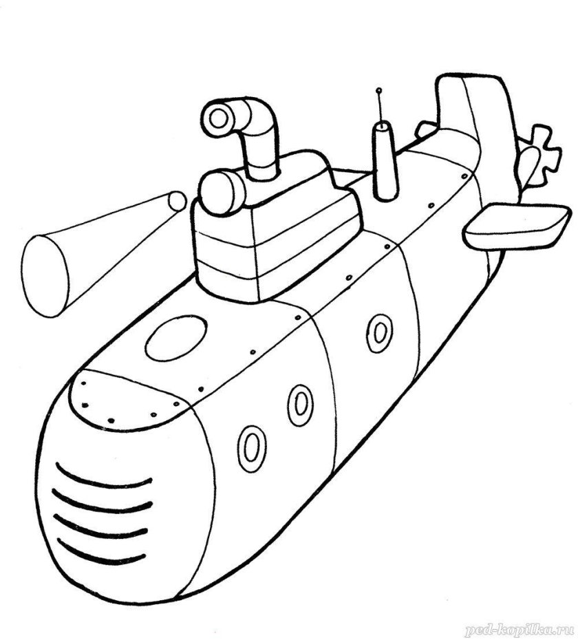 Подводная лодка раскраска