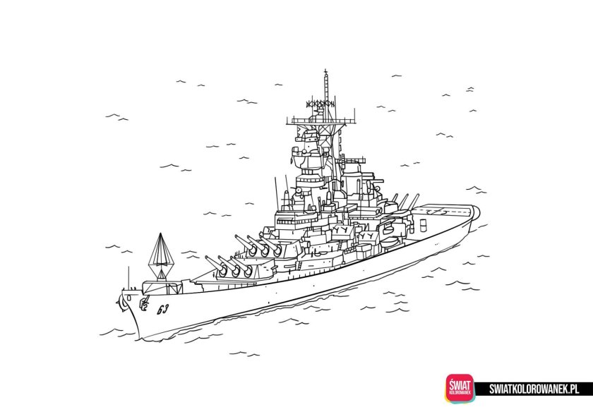 Военные корабли. Раскраска