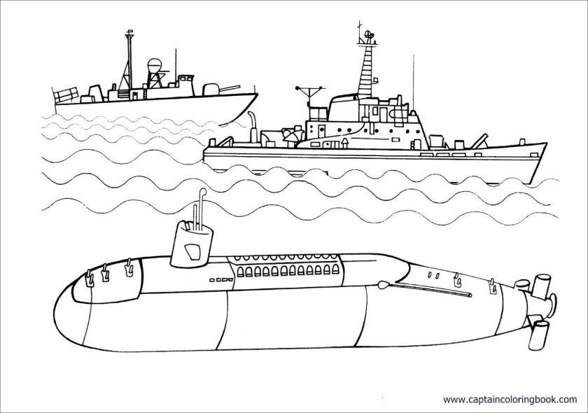 Военный корабль рисунок сбоку