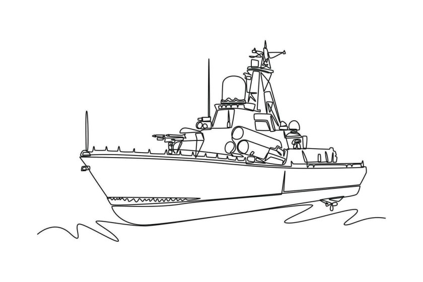 Военный корабль рисунок