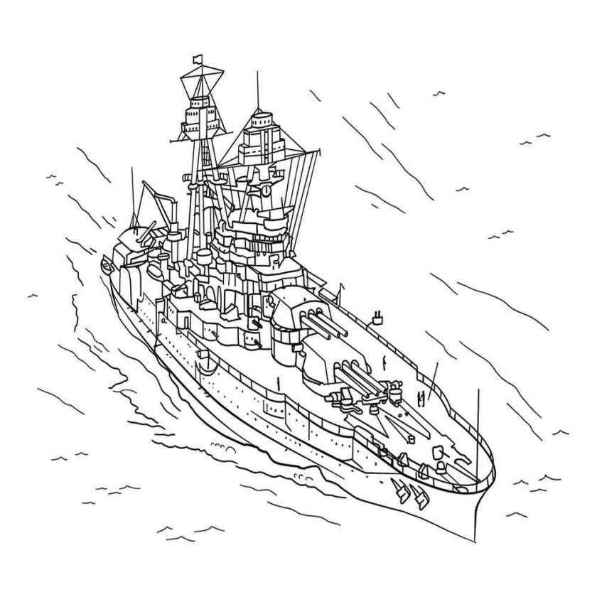 Раскраска линкор Ямато