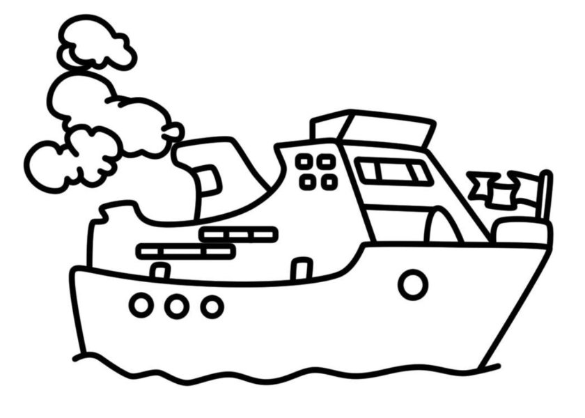 Раскраска. Кораблик
