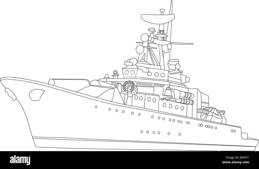 Военный корабль рисунок