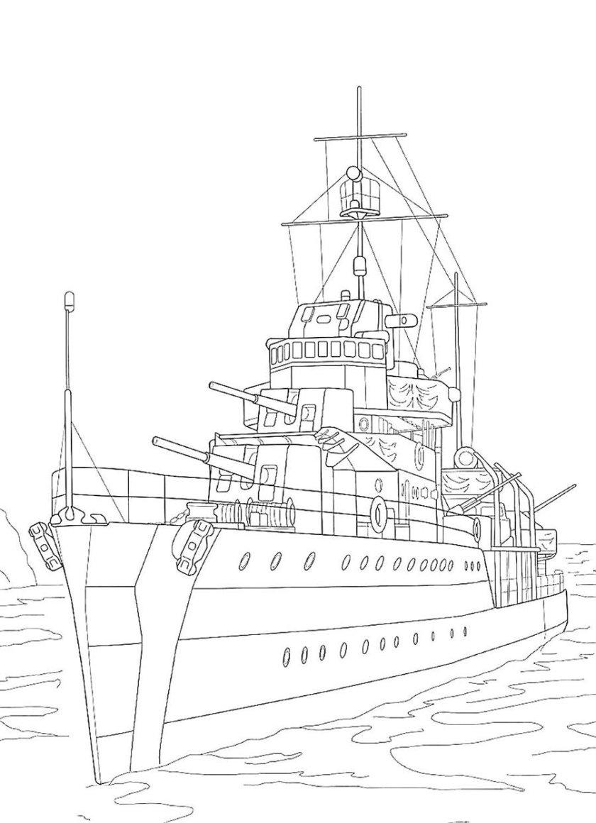 Корабль контур сбоку