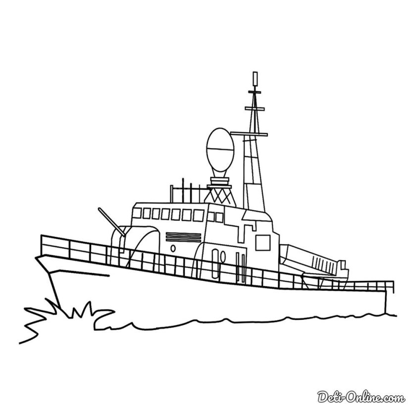 Военный корабль раскраска для детей