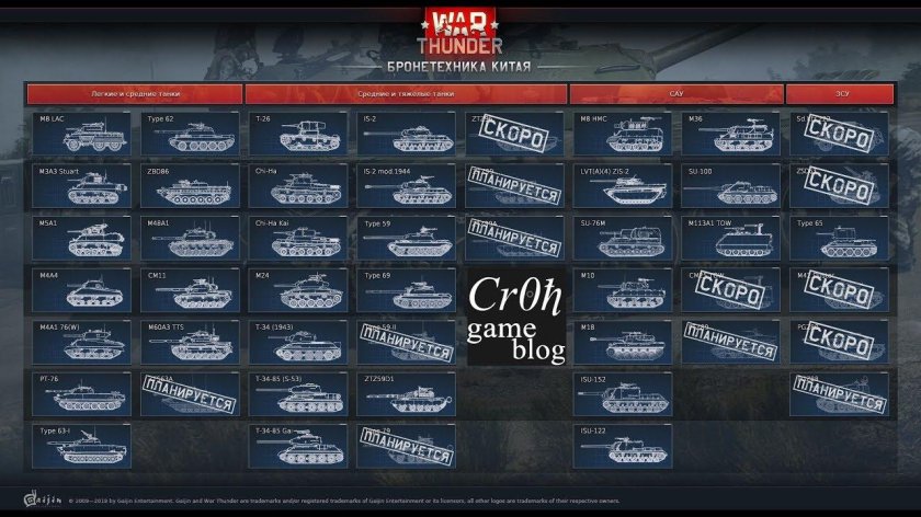 Вар Тандер китайская ветка танков