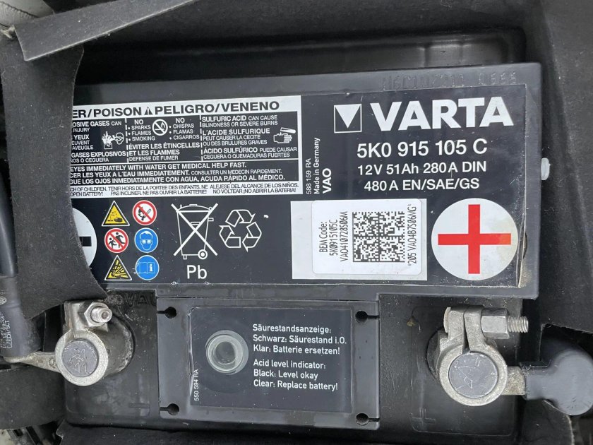 Аккумулятор Фольксваген гольф 6 1.6