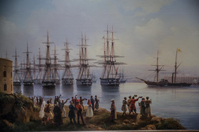 Айвазовский Черноморский флот в Феодосии 1839