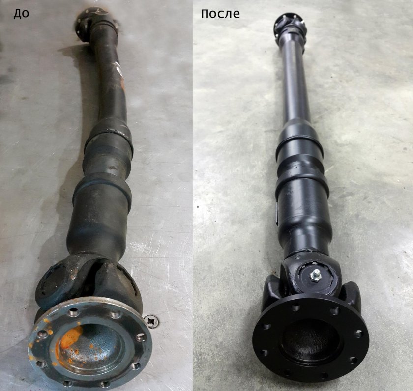 Скрученный карданный вал