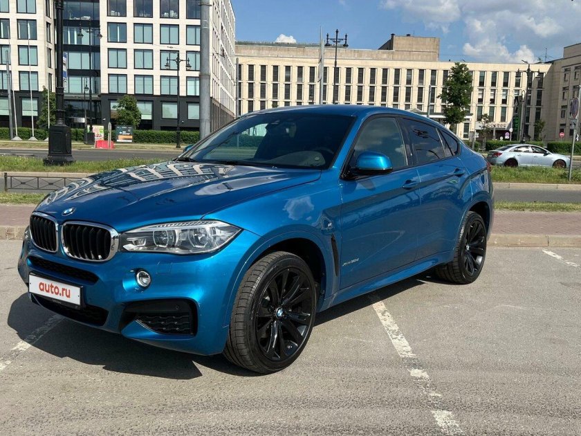 Бмв х 6 голубая