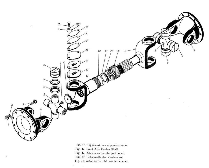 Кардан переднего моста к 700